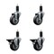 Service Caster 3.5'' Thermoplastic Rubber Wheel Swivel 1-1/4'' Expanding Stem Caster Set 2 Brakes, 4PK SCC-EX20S3514-TPRB-2-PLB-2-114 - alternate 1